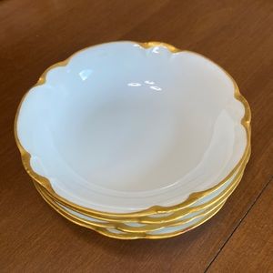 Antique Bavarian berry bowls in gold trim